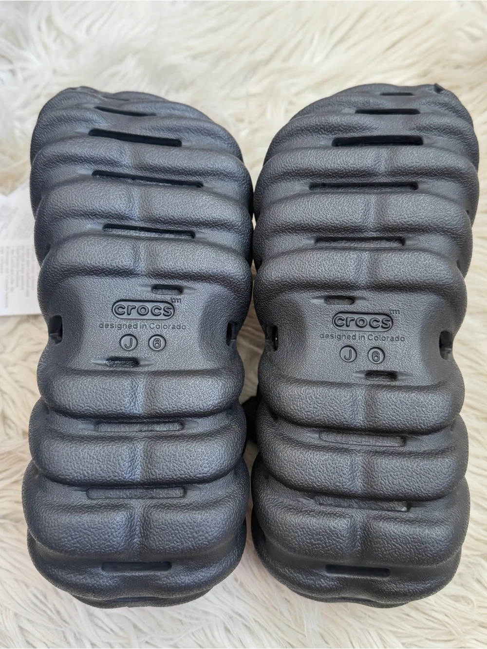 New with tag Black Crocs Echo Clogs Size J 6 Women’s 7.5 38/39